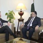 Deputy Head of Mission, Embassy of Switzerland, Marius Stucki calls on Fahd Haroon, Minister of State/Special Assistant to the Prime Minister on Digital Media, at his office