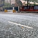 A hailstorm lashes the provincial capital in an unusual turn of May weather, blanketing parts of the city in a sudden burst of icy showers