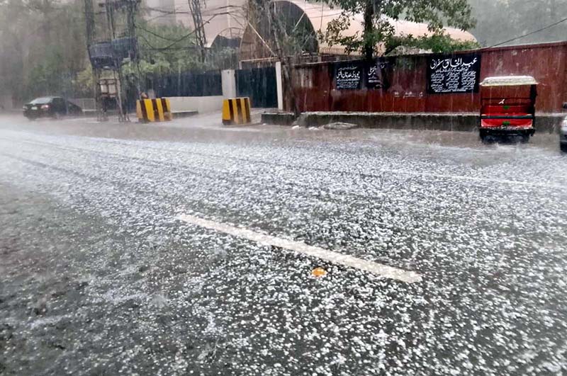 A hailstorm lashes the provincial capital in an unusual turn of May weather, blanketing parts of the city in a sudden burst of icy showers