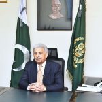Federal Minister Rana Tanveer Hussain briefing media on Pakistan’s landmark IOC membership