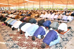 A large number of faithful offering Eidul Azha prayers at Liberty Chowk