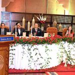 Chairman Senate, Syed Yousaf Raza Gilani addressing at a dinner he hosted in the honour of Prince Edourad De Linge-La Termoille of Belgium