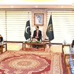 Chairman Senate of Pakistan, Syed Yousaf Raza Gilani in a meeting with Prince Edourad De Linge-La Termoille of Belgium at the Parliament House