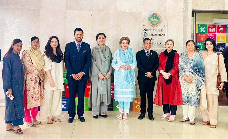 Parliamentary Secretary Barrister Danyal Chaudhry along with the Convener Shaista Pervaiz at finalization of SDG youth campaign "Hum Hain Pakistan" at the National Assembly