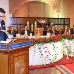 Prince Edourad De Linge-La Termoille of Belgium addressing at a dinner hosted by Chairman Senate, Syed Yousaf Raza Gilani