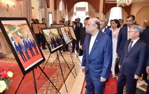 President Asif Ali Zardari, witnessing a photograph exhibition as part of the joint ceremony marking the 75th anniversary of the establishment of diplomatic relations between Pakistan and China, highlighting the enduring friendship between the two countries.
