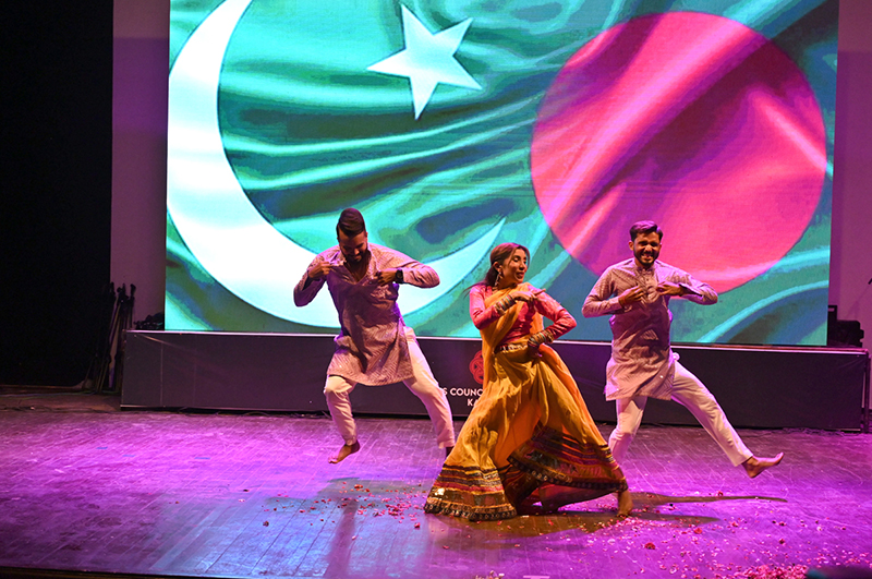 Students of the Arts Council of Pakistan performing dance at the Arts Karachi
