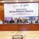 Federal Minister for Planning, Development & Special Initiatives, Ahsan Iqbal, briefing the media on the Monthly Development Update for May 2026