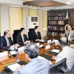 Federal Minister for Finance and Revenue, Senator Muhammad Aurangzeb, holding a meeting with a delegation of Pakistan Tobacco Company (PTC) led by Mr. Usman Zahur, Area Director (APMEAC) & General Manager Pakistan, at the Finance Division