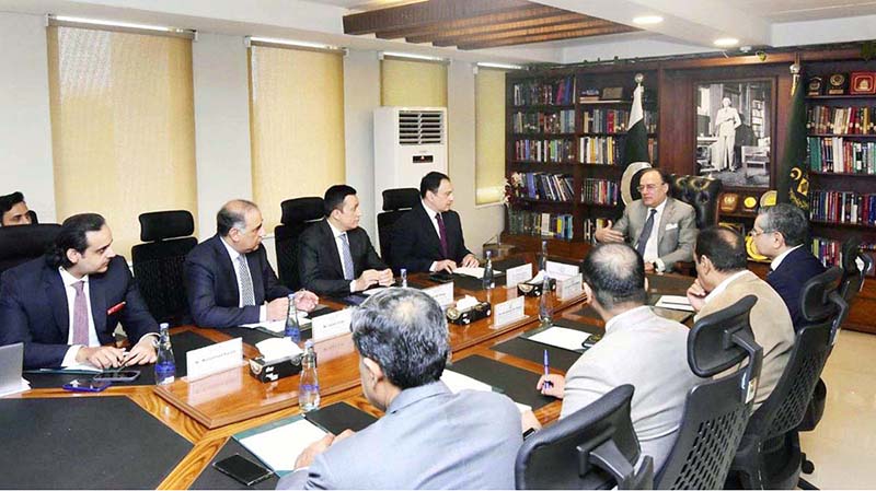 Federal Minister for Finance and Revenue, Senator Muhammad Aurangzeb, holding a meeting with a delegation of Pakistan Tobacco Company (PTC) led by Mr. Usman Zahur, Area Director (APMEAC) & General Manager Pakistan, at the Finance Division