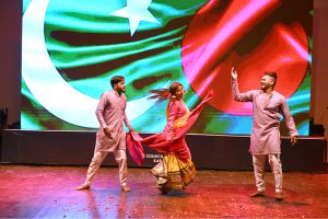 Students of the Arts Council of Pakistan performing dance at the Arts Karachi