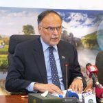 Federal Minister for Planning, Development & Special Initiatives, Ahsan Iqbal, briefing the media on the Monthly Development Update for May 2026