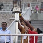 Participants sport person and officials light the ceremonial torch to formally kick off the Special Olympics Pakistan National Games 2026 (Athletics) during the opening ceremony held at the Pakistan Sports Complex in federal capital