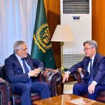 Chinese Ambassador to Pakistan, Jiang Zaidong, calls on the Deputy Prime Minister and Foreign Minister Senator Mohammad Ishaq Dar, at MoFA