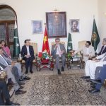 Pakistan's Ambassador to China Khalil Hashmi speaking at an insightful conversation on Enhancing Bilateral Trade with People's Republic of China Pakistan's All Weather Strategic Partner at State Guest House. Chinese Consul General Yang Yundong , DG Foreign Affairs Liaison Office Muhammad Irfan Soomro also present on the occasion