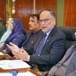 Federal Minister for Planning, Development & Special Initiatives, Ahsan Iqbal, briefing the media on the Monthly Development Update for May 2026