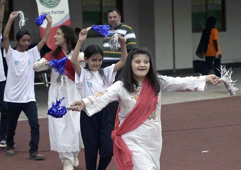 Special children perform aerobics to formally kick off the Special Olympics Pakistan National Games 2026 (Athletics) during the opening ceremony held at the Pakistan Sports Complex in the federal capital. The event is organized under Special Olympics Pakistan