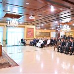 Deputy Prime Minister and Foreign Minister Senator Mohammad Ishaq Dar, briefs the Diplomatic Corps on the first anniversary of Marka-e-Haq , at MoFA
