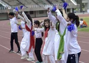 Special children perform aerobics to formally kick off the Special Olympics Pakistan National Games 2026 (Athletics) during the opening ceremony held at the Pakistan Sports Complex in the federal capital. The event is organized under Special Olympics Pakistan