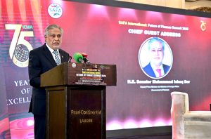 Deputy Prime Minister and Foreign Minister, Ishaq Dar addressing during the SAFA International Future of Finance Summit 2026