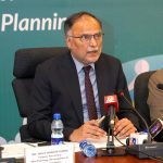 Federal Minister for Planning Development & Special Initiatives Ahsan Iqbal at the launching ceremony of Pakistan Population Projections 2023-2050