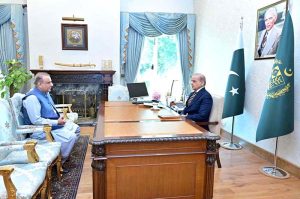 Federal Minister for Communications Abdul Aleem Khan calls on Prime Minister Muhammad Shehbaz Sharif.