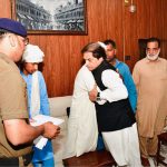 Federal Minister for Railways, Muhammad Hanif Abbasi attends funeral of Shaheed Liaquat Ali, meets bereaved family, offers condolences, and recommends “Sitara-e-Shujaat” for his bravery