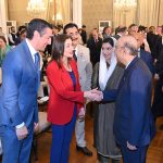 President Asif Ali Zardari and First Lady Bibi Aseefa Bhutto Zardari, MNA meet Belgian dignitaries, Prince Edouard Lamoral de Ligne de La Trémoïlle and Ms. Isabella Orsini at Aiwan-e-Sadr. Chairman Senate Syed Yousuf Raza Gilani is also present