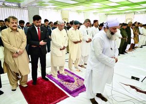 President Asif Ali Zardari offering Eidul Azha prayer at Zardari House