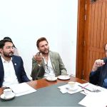 Chairman Prime Minister's Youth Programme, Rana Mashood Ahmed Khan in a meeting with national cricket player Shahid Afridi
