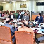 HIV Prevention Meeting chaired by Minister of State for National Health Services, Dr. Mukhtar Bharath, chair of the Task Force, along with Co-Chair Major General (R) Dr. Azhar Mahmood Kiani, reviewing key strategies to curb the spread of HIV in Pakistan