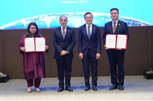 Prime Minister Muhammad Shehbaz Sharif witnessing the MoUs and agreements exchange between Alibaba and Pakistan