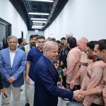 Prime Minister Muhammad Shehbaz Sharif meets the players of Peshawar Zalmi and Hyderabad Kingsmen, the finalists of the PSL at Qadafi Stadium