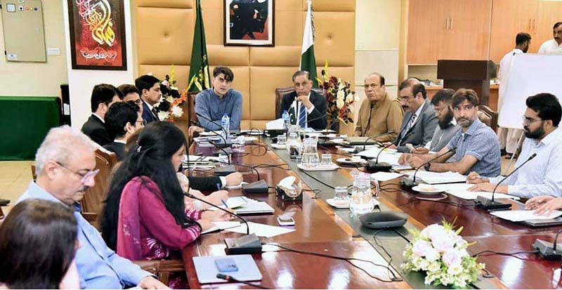 HIV Prevention Meeting chairs by Minister of State for National Health Services, Dr. Mukhtar Bharath, chair of the Task Force, along with Co-Chair Major General (R) Dr. Azhar Mahmood Kiani, reviewing key strategies to curb the spread of HIV in Pakistan