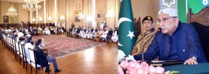 President Asif Ali Zardari addressing delegates from various countries, visiting Pakistan to attend the 6th International Paigham-e-Islam Conference, at Aiwan-e-Sadr.