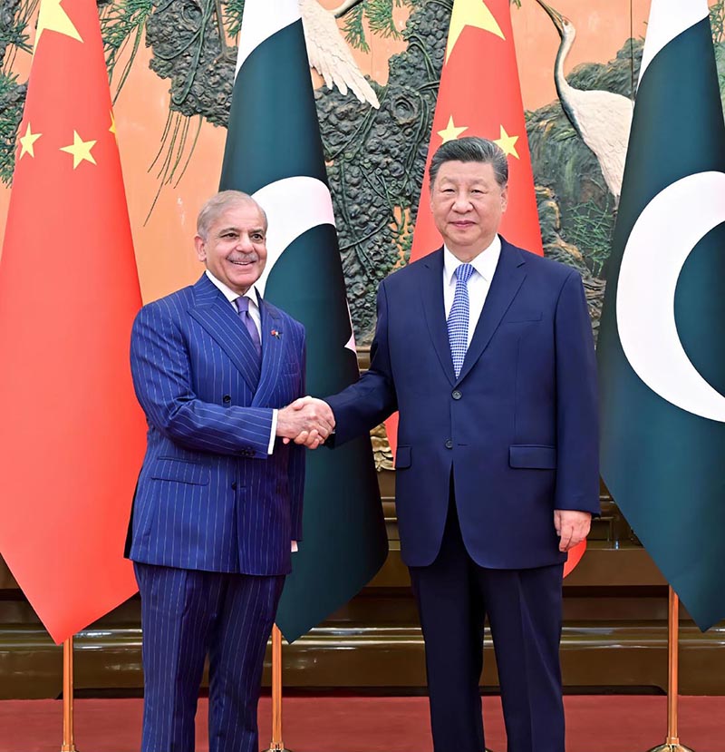 Prime Minister Muhammad Shehbaz Sharif meeting with Chinese President Xi Jinping