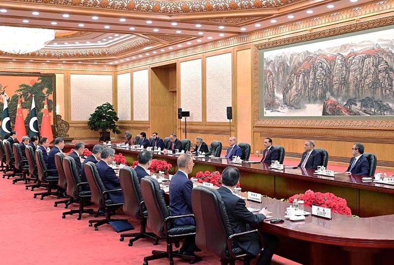 Prime Minister Muhammad Shehbaz Sharif meeting with Chinese President Xi Jinping