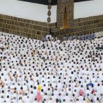 A large number of pilgrims offering Eidul Azha prayers on the occasion of Hajj-2026