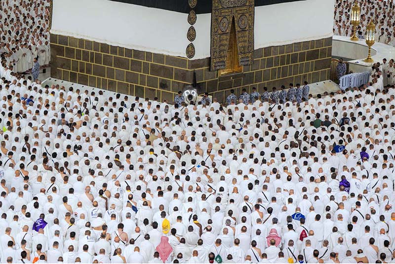 A large number of pilgrims offering Eidul Azha prayers on the occasion of Hajj-2026