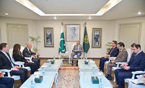U.S. Assistant Secretary of State for South and Central Asian Affairs, Paul Kapur, calls on the Deputy Prime Minister and Foreign Minister Senator Mohammad Ishaq Dar, at MoFA