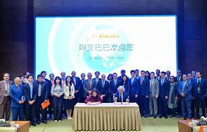 Prime Minister Muhammad Shehbaz Sharif and Chairman Alibaba Group Mr. Joe Tsai witnessing the signing ceremony of the establishment of a comprehensive strategic framework between Government of Pakistan and Alibaba Group, that aims to accelerate Pakistan’s digital transformation through initiatives in AI, cloud solutions, digital trade, SME empowerment, fintech, and healthcare innovation
