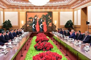 Prime Minister Muhammad Shehbaz Sharif meeting with Chinese President Xi Jinping