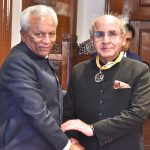 Sindh Governor, Syed Muhammad Nehal Hashmi confers the Hilal-e-Imtiaz to Prof. Dr. Mujeeb-ud-Din Memon at Governor House