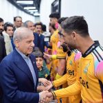Prime Minister Muhammad Shehbaz Sharif meets the players of Peshawar Zalmi and Hyderabad Kingsmen, the finalists of the PSL at Qadafi Stadium