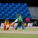 Pakistan Women's player plays a shot during the Women's Cricket 2nd T-20 match between Pakistan and Zimbabwe
