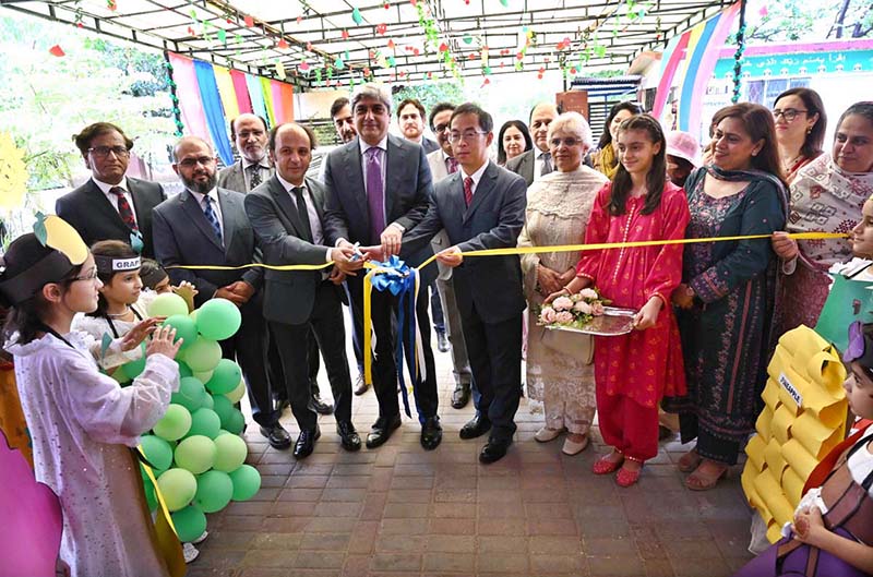 Federal Secretary for Education, MoFE & PT Dr. Nadeem Mahboob cutting ribbon to inaugurate the Summer School & Fiesta 2026 at Islamabad College for Girls, F-6/2