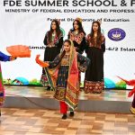 Students performing tableau during the Summer School & Fiesta 2026 at Islamabad College for Girls, F-6/2