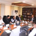 Federal Minister for Finance and Revenue Senator Muhammad Aurangzeb in a meeting with a delegation of the Pakistan Cotton Ginners' Association (PCGA), led by its Chairman Mr. Sham Lal Manglani, to discuss issues concerning the cotton sector and explore measures aimed at enhancing the industry's contribution to economic growth, exports, and rural employment