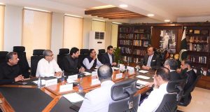 Federal Minister for Finance and Revenue Senator Muhammad Aurangzeb in a meeting with a delegation of the Pakistan Cotton Ginners' Association (PCGA), led by its Chairman Mr. Sham Lal Manglani, to discuss issues concerning the cotton sector and explore measures aimed at enhancing the industry's contribution to economic growth, exports, and rural employment
