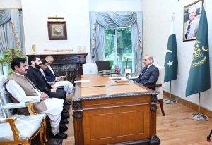 Member of the National Assembly Raja Osama Sarwar calls on Prime Minister Muhammad Shehbaz Sharif.